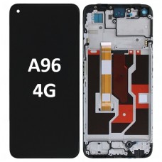 OPPO A96 4G (2022) LCD OLED touch screen (Original Service Pack) with frame [Black] 4130058